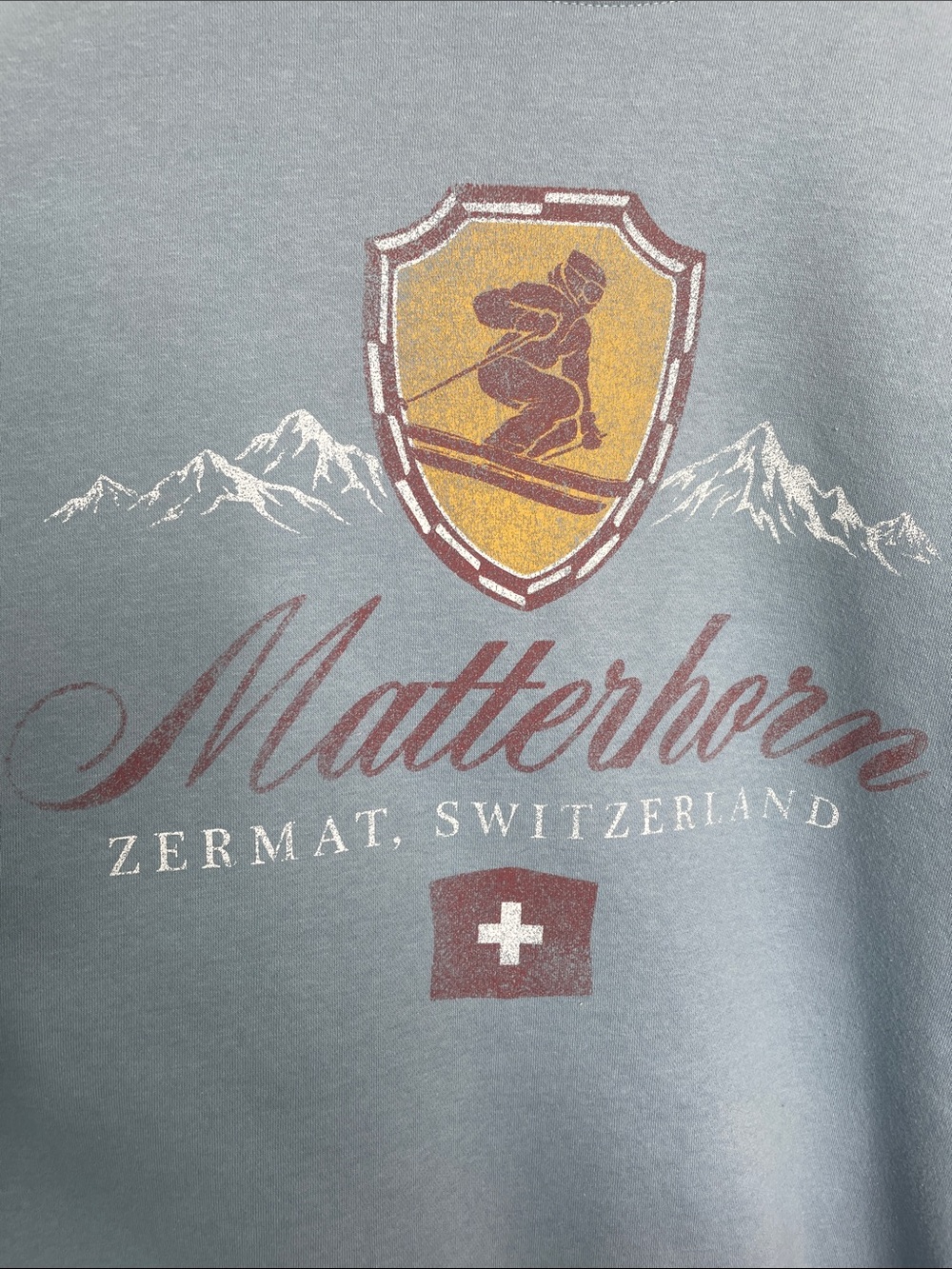 Light Blue Matterhorn Graphic Crewneck Sweater - Men